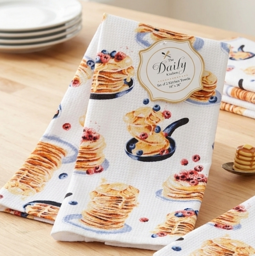The Daily Kitchen Fun Pancakes Kitchen Towels Set